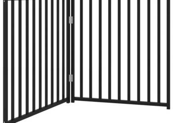 vidaXL Składana bramka dla psa, 2 panele, czarna(SKU:352290)