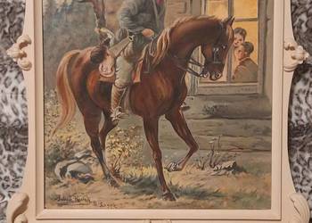 Myśliwy na koniu-O. kopia Kossaka 48x60,5 H. Lange