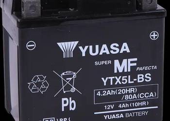 Akumulator 4,2Ah 80A motocyklowy YUASA YTX5L-BS AGM