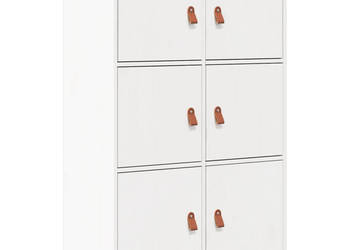 Szafka biała 67x40x1085 cm lite drewno sosnowe WM-820173