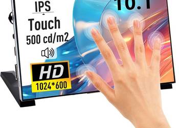 Przenośny monitor 10,1 cala do Raspberry Pi, wyświetlacz LCD IPS 1024 x 600