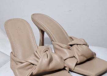 Asos 36 klapki szpilki obcasy kwadratowy nosek