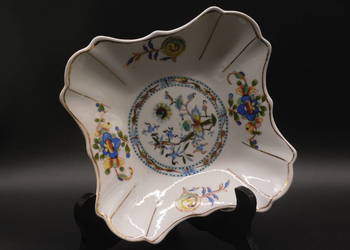Porcelanowa antyczna, kwadratowa patera/misa