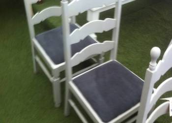 Krzesła dębowe, szare 6 sztuk, Shabby Chic, odnawianie,