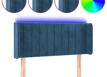 Zagłówek do łóżka z LED ciemnoniebieski 83x16x78/88cm aksamit WM-3123508