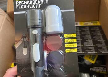 HURT 17 szt. Latarka Akumulatorowa USB-C 200+60 lm | Zestaw Nakładek | OKAZ