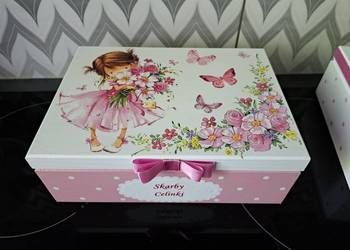Szkatułka dla dziewczynki z imieniem handmade