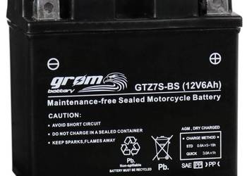 Akumulator motocyklowy 6Ah 120A GROM GTZ7S-BS YTZ7S-BS 12V  P