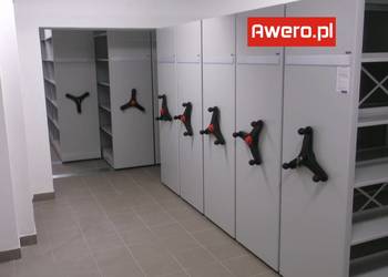 Regały jezdne, przesuwne idealne do archiwum, bibliotek itp.
