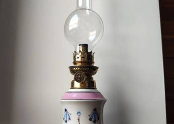 Stara francuska porcelanowa lampa naftowa XIX w
