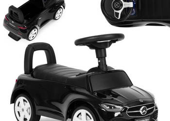 Jeździk autko Mercedes C CLASS interaktywna kierownica dźwięki czarny