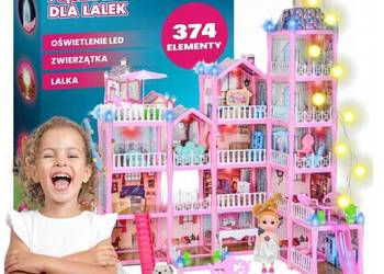 DOMEK DLA LALEK PIĘTROWA REZYDENCJA LED 374 el.+akcesoria ID