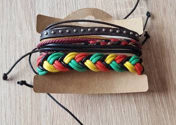 085 Nowa bransoletka męska zestaw komplet bransolet boho hip