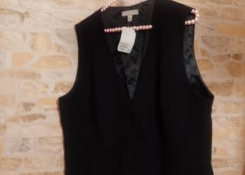 (50/5XL) H&M/ Czarna kamizelka Garniturowa z Londynu, NOWA