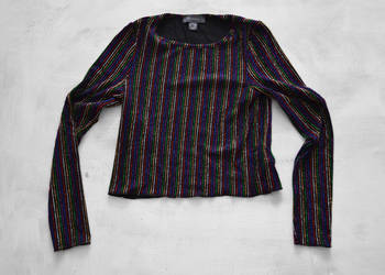 krótka bluzka świecąca nitka kolorowa S