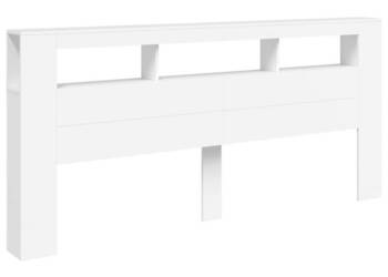Wezgłowie łóżka z LED białe 220x185x1035 cm WM-837372