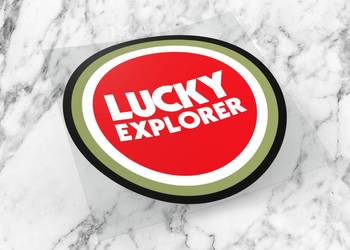 Naklejka LUCKY EXPLORER 6 x 6 cm cagiva mito dakar