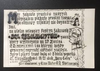 ( 292. ) Zaproszenie Na Bal Absolwentów