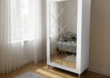 Szafa biała, czarna, glamour, garderoba, sypialnia