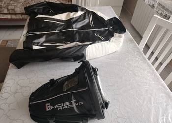 Kurtka motocyklowa, plus plecak na tylnie siedzenie motocykla