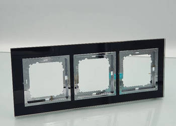 Ramka szklana potrójna Magic Timex-elektro kolir czarny z chromem