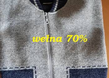L-XL sweter wełniany bluza wool zasuwany polo golf ciepły