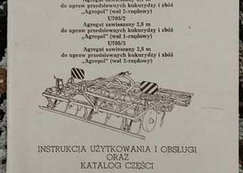Instrukcja obsługi i katalog części Agregat U714, U702 oryginał
