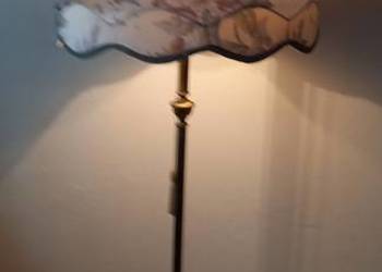 Ładna, mosiężna lampa podłogowa z abażurem. Wysyłka