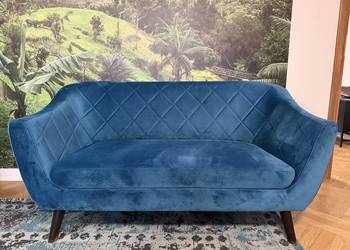 Dwuosobowa sofa Molly 2 Velvet marki Signal w kolorze turkusowym