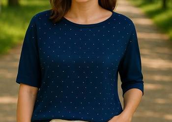 Bluzka damska z kryształkami Duże rozmiary Komfort i styl biust 138 CM