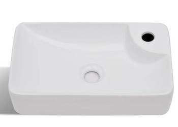 vidaXL Ceramiczna umywalka z otworem (SKU:141934)