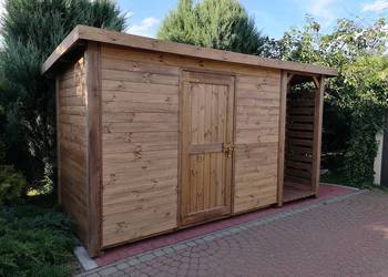 Domek narzędziowy 3 x 1,5m +drewutnia 1 x 1,5m z dachem pros