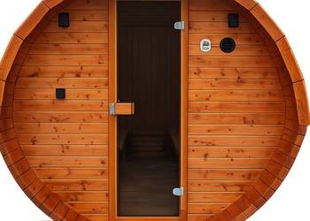 OD RĘKI Sauna Beczka Ogrodowa 2,5 m z Piecem Harvia 9 kW