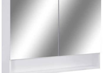 Szafka łazienkowa z lustrem i LED biała 80x15x60 cm MDF WM-323604