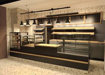 Witryna cukiernicza neutralna chłodnicza lada regał sklep piekarnia