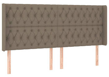 Zagłówek do łóżka z LED taupe 183x16x118/128 cm tkanina WM-3124402