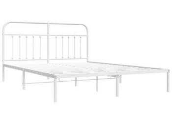 Łóżko Metalowe Białe Rama Łóżka Ze Stelażem Biała 183x213 cm WM-352632