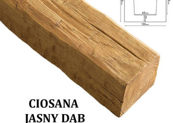 Belka Rustykalna Ciosana 12x12 cm JASNY DĄB