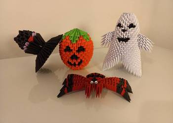 Dekoracje na Halloween 2026! duchy, dynie, pająki - rękodzieło origami - ha