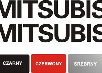 MITSUBISHI 2szt 40x4,5cm czarne naklejki na samochód