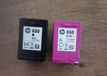 HP650 czarny, HP650 kolor - oryginał, puste pojemniki na tusz