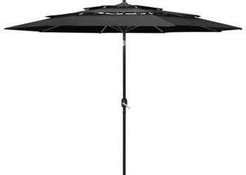 3-poziomowy parasol na aluminiowym słupku antracytowy 3 m WM-313870