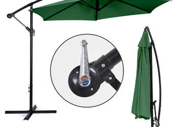 Parasol ogrodowy duży na wysięgniku składany 3 m 6 żeber zielony MultiGard…