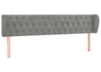 Zagłówek uszak jasnoszary 203x23x78/88 cm aksamitny WM-3117546