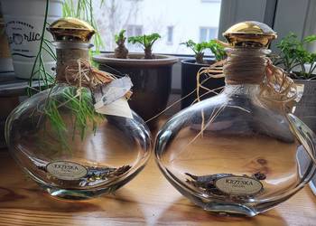 2xKrzeska z ziołami 0,7l -PUSTA Kolekcjonerska - real foto