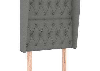Zagłówek uszak ciemnoszary 83x23x118/128 cm tkanina WM-3118267
