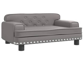 Sofa dla dzieci szara 70x45x30 cm sztuczna skóra WM-3196303