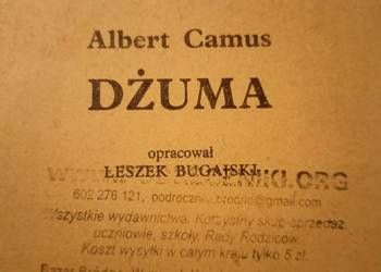 Dżuma Camus biblioteka analiz literatury księgarnia Praga