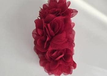 Spinka klamra do włosów kwiaty czerwona