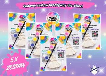 5 × ZESTAW KREATYWNY KSIĘŻNICZKA – FIGURKI GIPSOWE DO MALOWANIA DLA DZIECI
